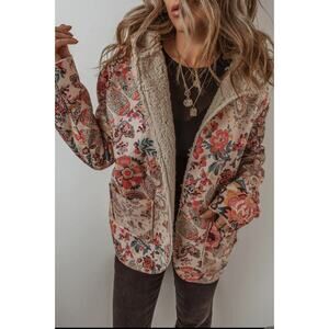 Pink and Cream Teddy Jacket with Cozy Sherpa Lining